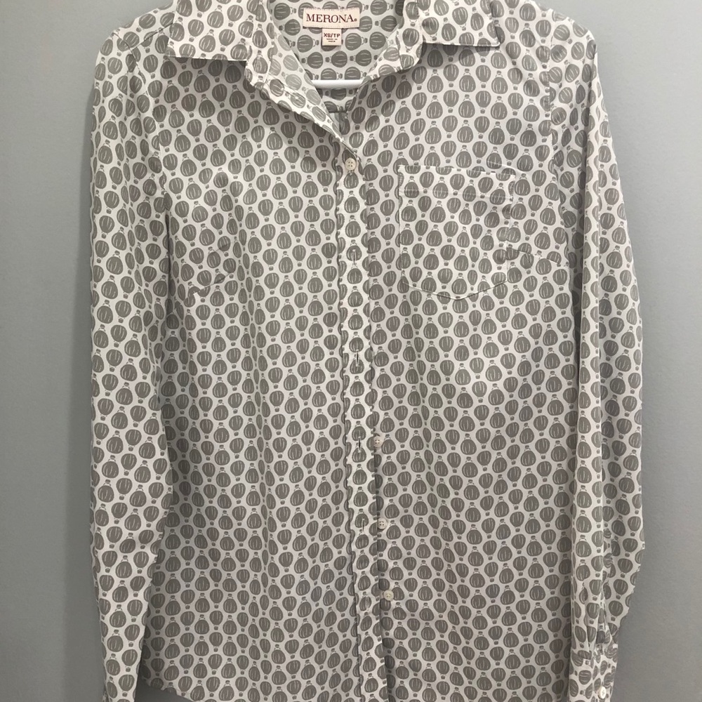Merona button up with hot air balloons